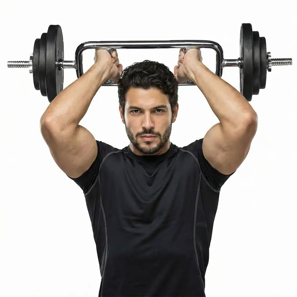 Barra Romana Tríceps H Maciça Cromada Rosca Com Presilhas