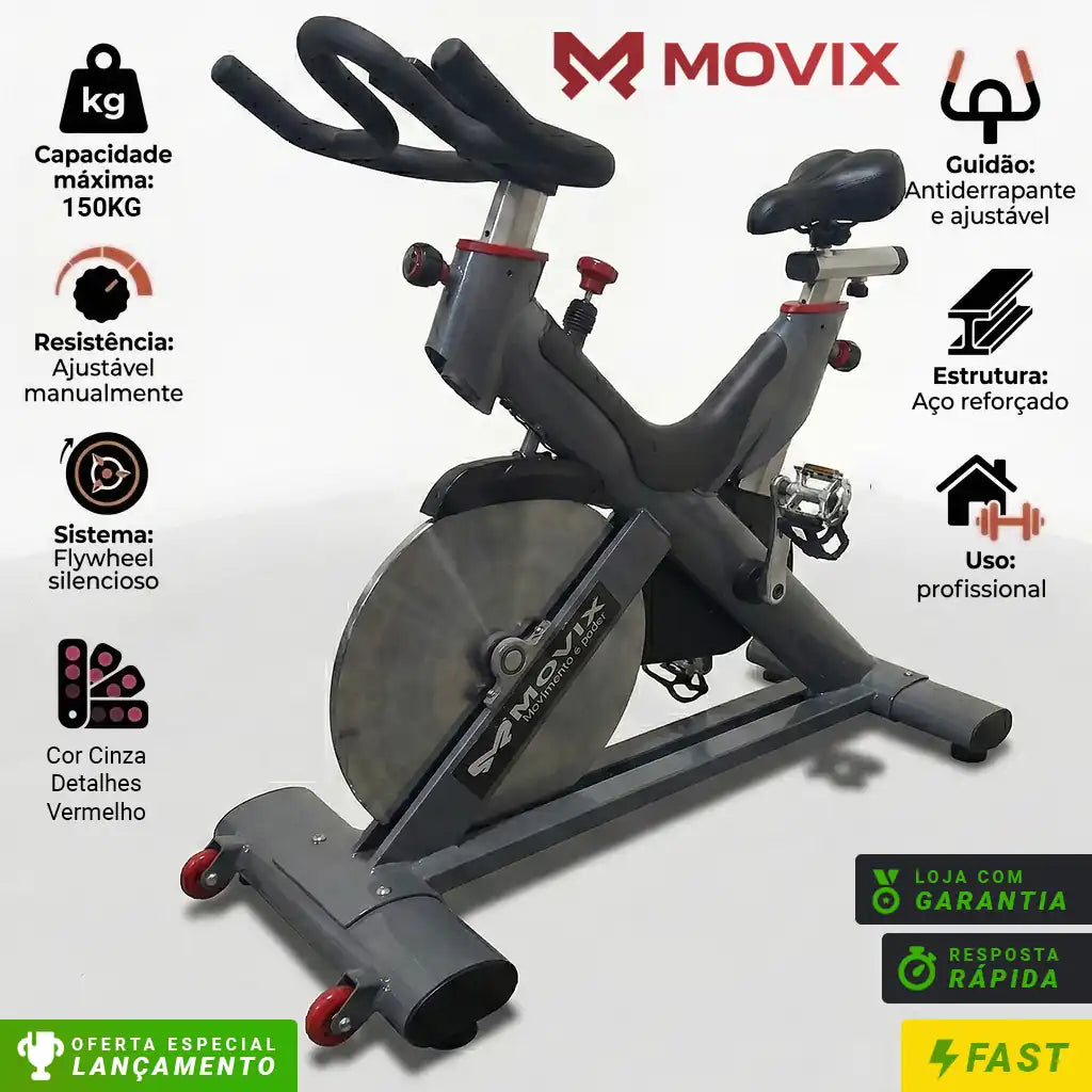 Bicicleta Spinning Profissional 150kg Studio X-150s 20kg Flywheel 65kg Estrutura