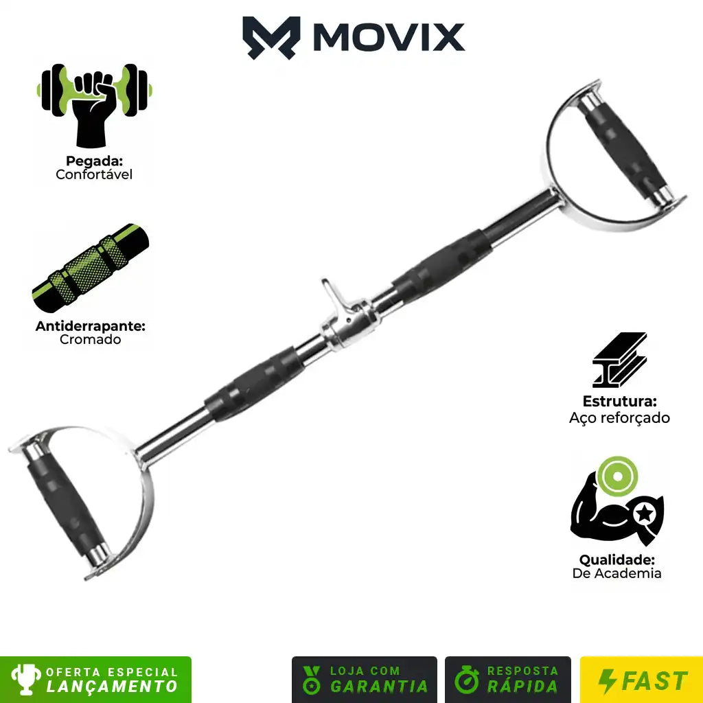 Puxador Costas Pulley 72cm Pegada Neutra Paralela Barra Com Giro