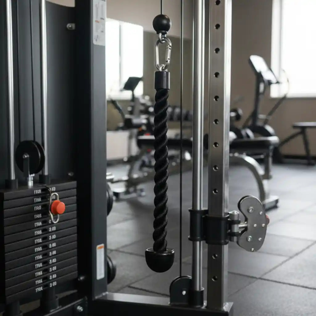 Corda Tríceps Unilateral MOVIX 33cm Nylon Trançado e Ponteira Ergonômica