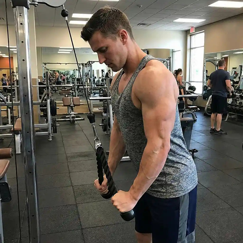 Corda Tríceps Unilateral MOVIX 70cm Nylon Trançado e Ponteiras Ergonômicas