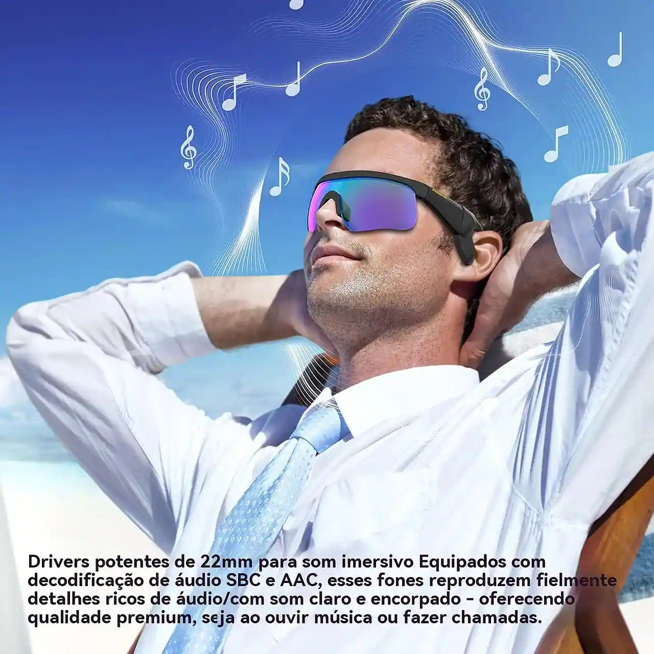 Óculos Bluetooth Inteligentes Com Alto-falante De Ouvido