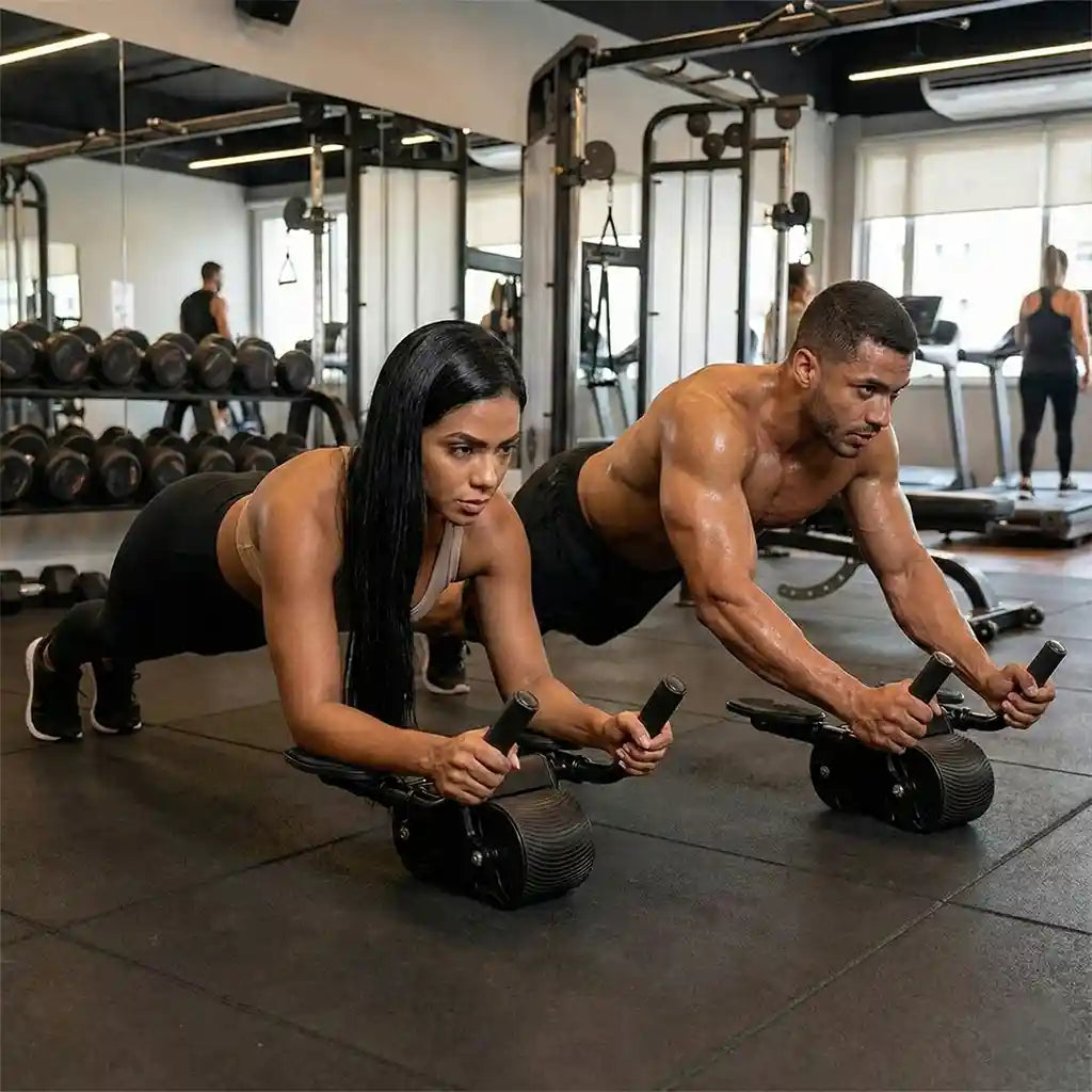 Roda Abdominal Com Apoio De Cotovelo Movix Ab Wheel Pro Profissional