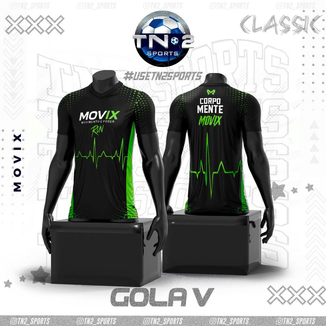Camisa MOVIX RUN Sem Limites - Preta Gola V