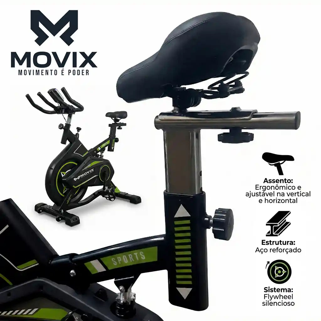 Bicicleta Ergométrica MOVIX M-120s 8kg Silenciosa 120Kg